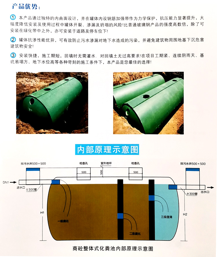 长武玻璃钢化粪池